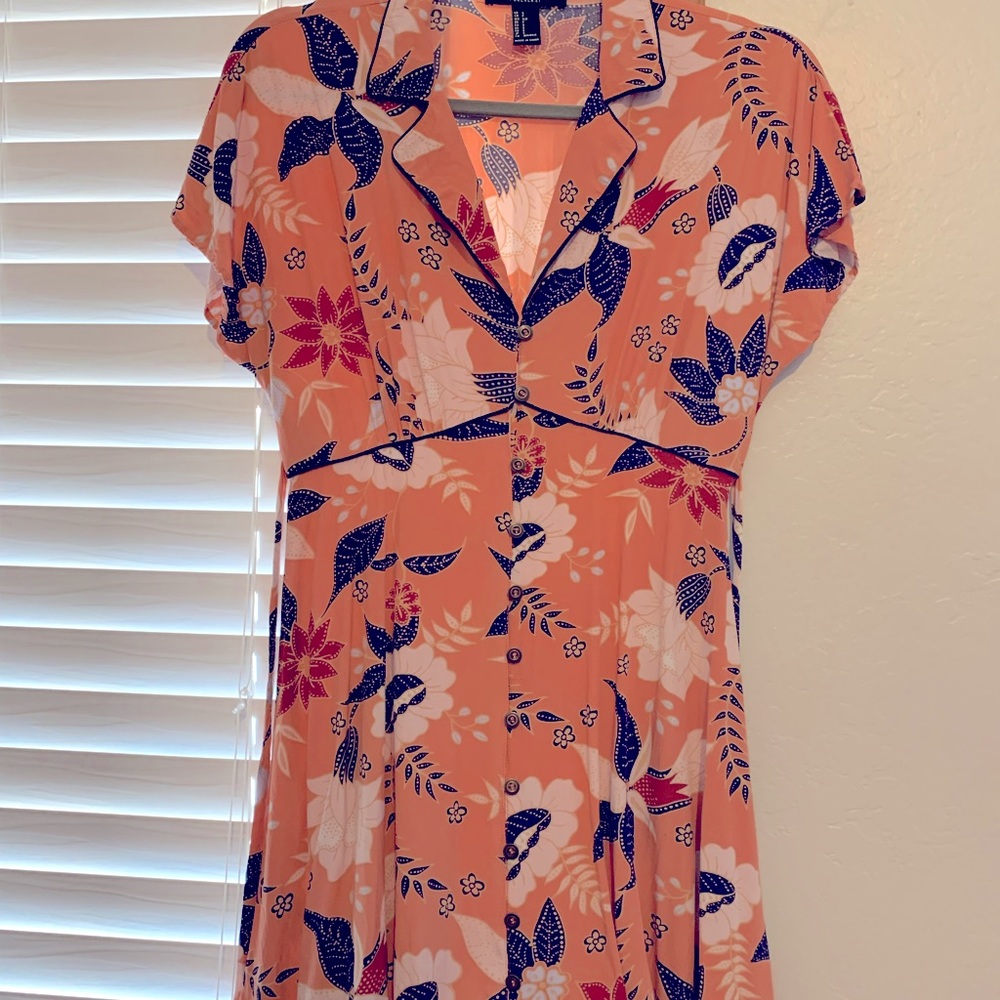 Floral, button up dress